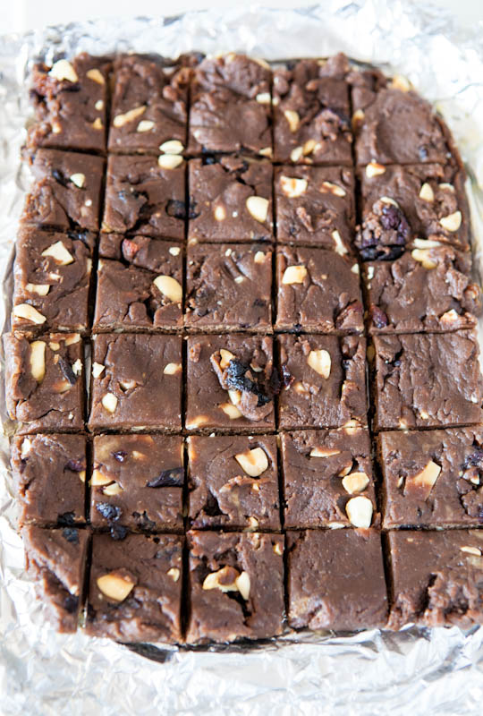 Peanut Butter and Jelly Chocolate Protein Fudge Squares