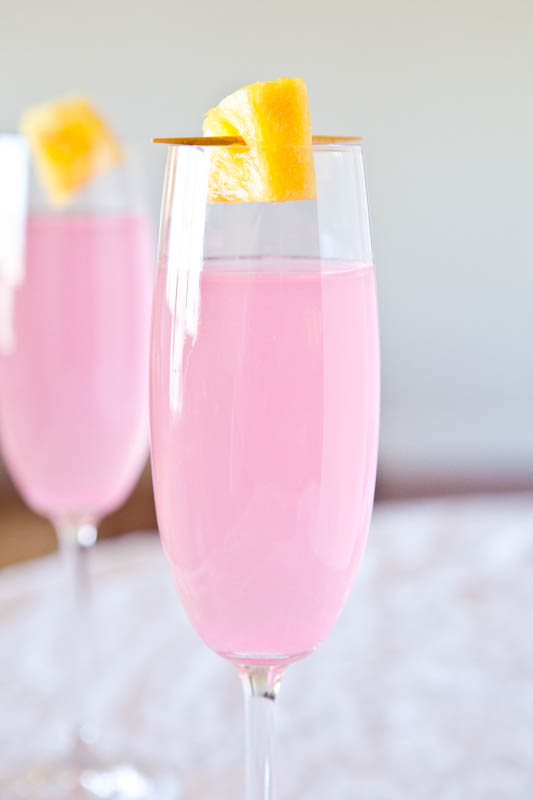Coconut water fruit punch champagne