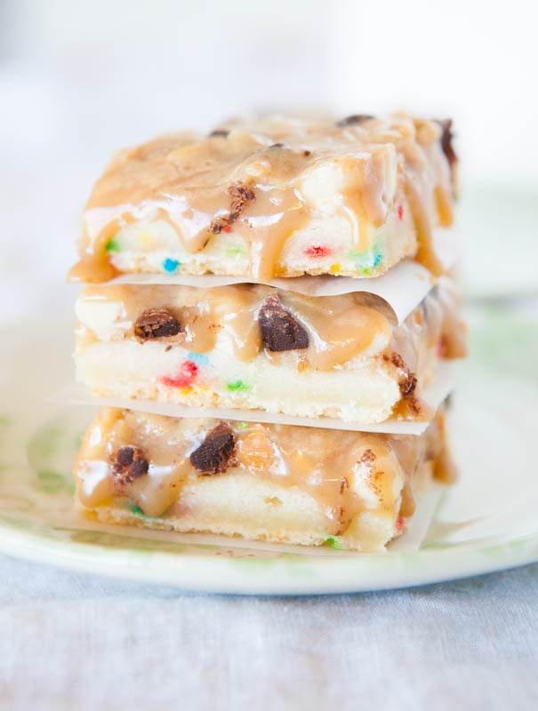 Cookie Butter Funfetti Triple Chip Bars – Now you know what to do with your cookie butter!