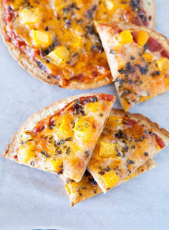 Slices of Mango Basil Personal-Sized Tortilla Pizza