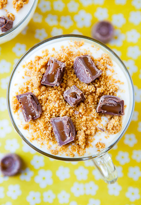 Rolo and Caramel Cheesecake Parfaits