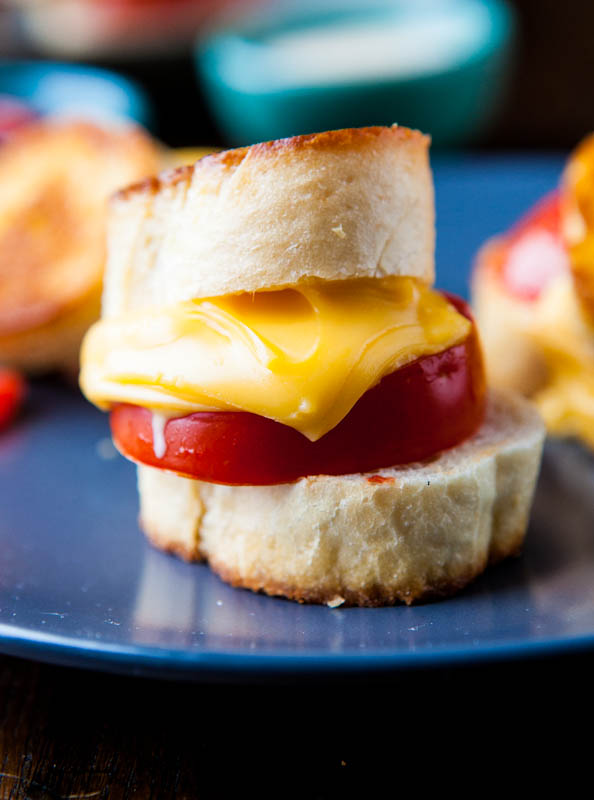 Mini Grilled Cheese and Tomato Sandwiches 