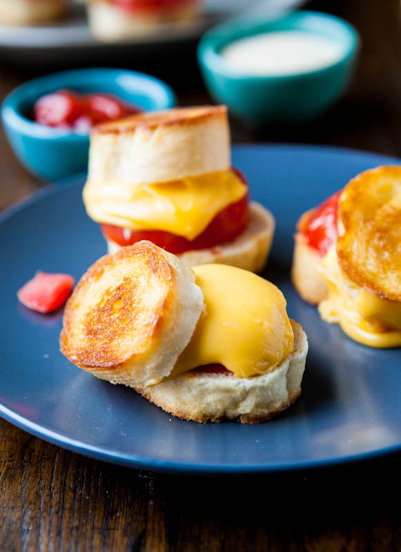 Mini Grilled Cheese and Tomato Sandwiches