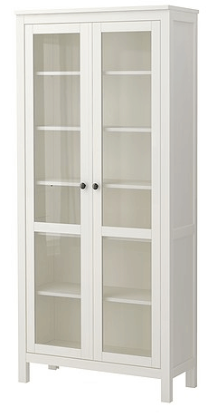 White Ikea Hemnes Cabinet with many shelves