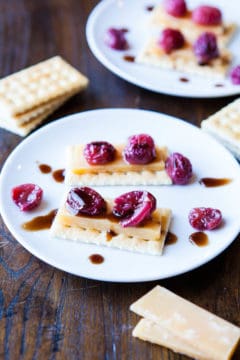 Roasted Grapes and Balsamic Reduction with Cheese and Crackers