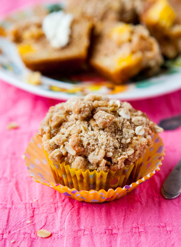 Mango and Sour Cream Muffins with Streusel Topping