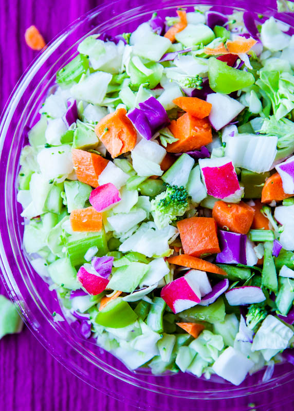 Vegetables and lettuce in bowl