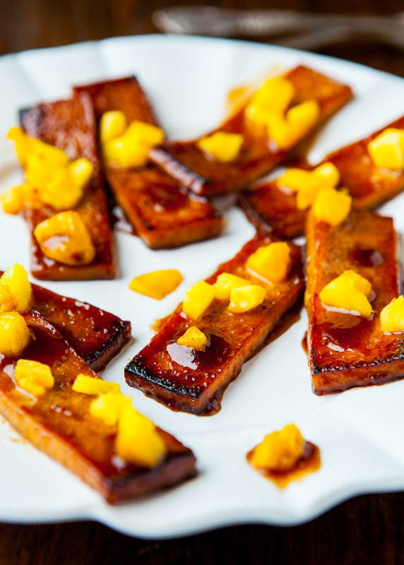 Barbeque Tofu with Pineapple and Mango 
