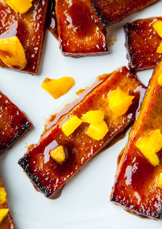 Barbeque Tofu with Pineapple and Mango 