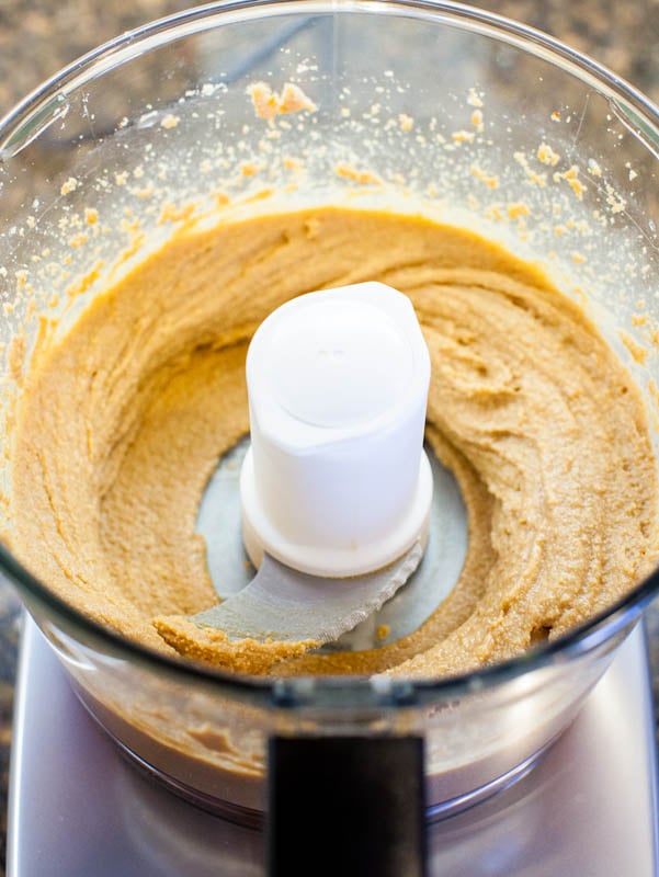 Blended peanut butter in blender
