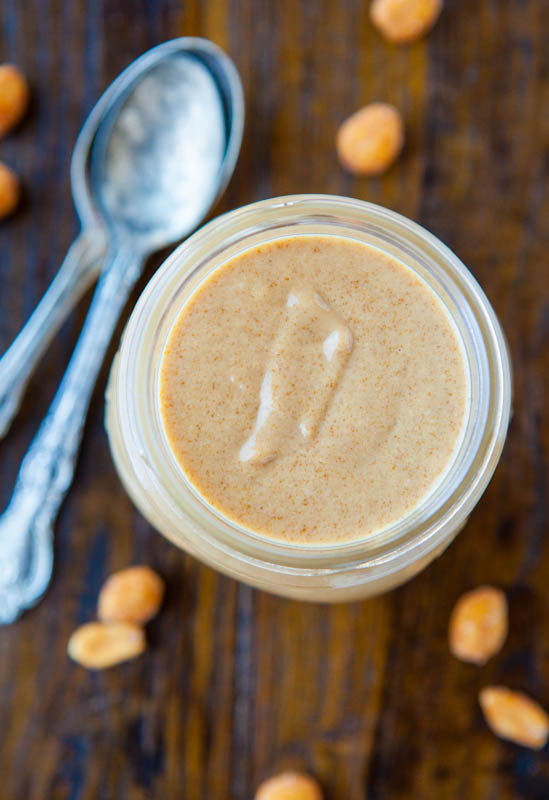 peanut butter in glass jar