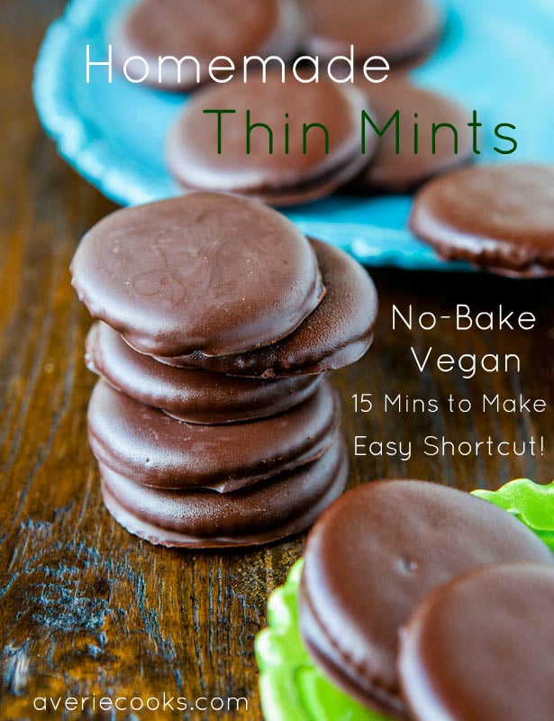 Homemade Thin Mints stacked