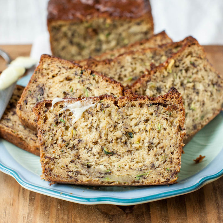 Zucchini Banana Bread with Browned Butter Cream Cheese Frosting