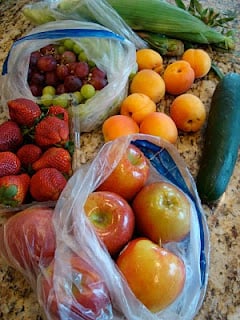 Various produce on countertop
