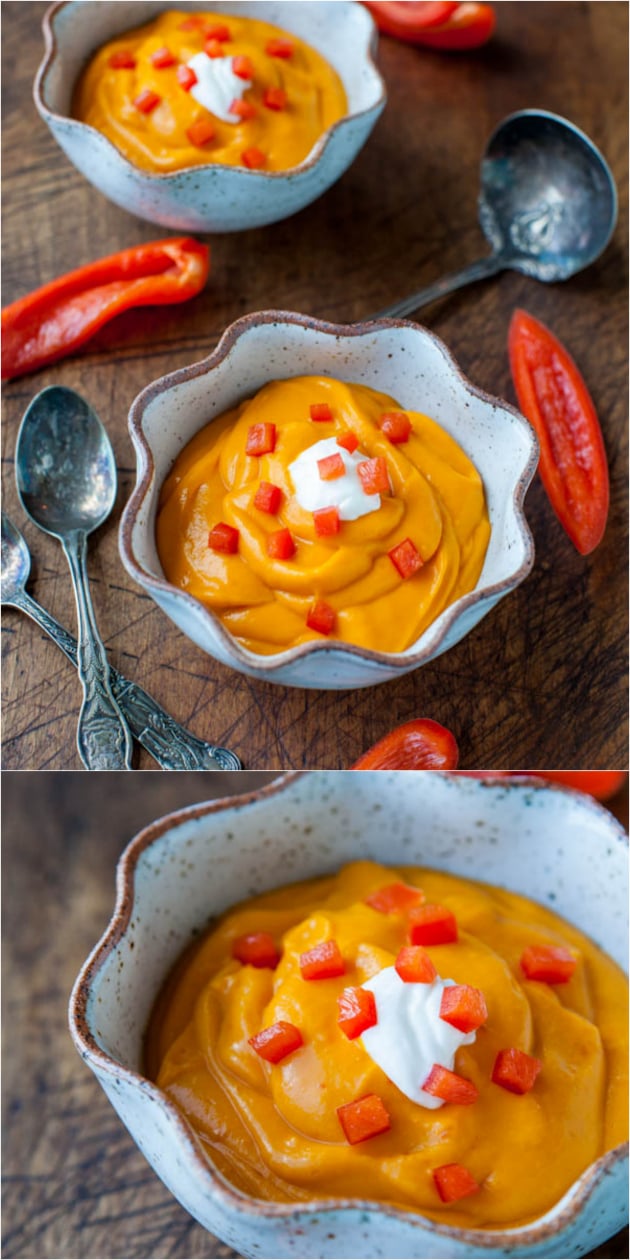 Sweet Potato Red Pepper and Coconut Milk Soup 