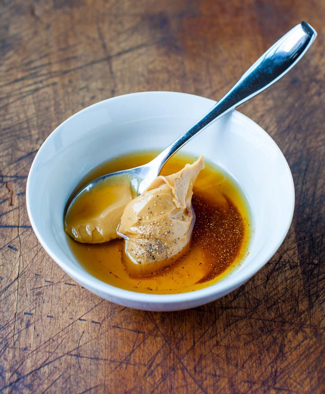 Homemade Two-Minute Peanut Sauce ingredients in bowl