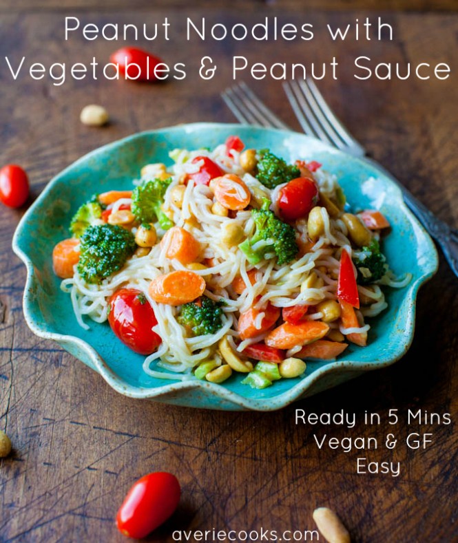 Peanut Noodles with Mixed Vegetables and Peanut Sauce