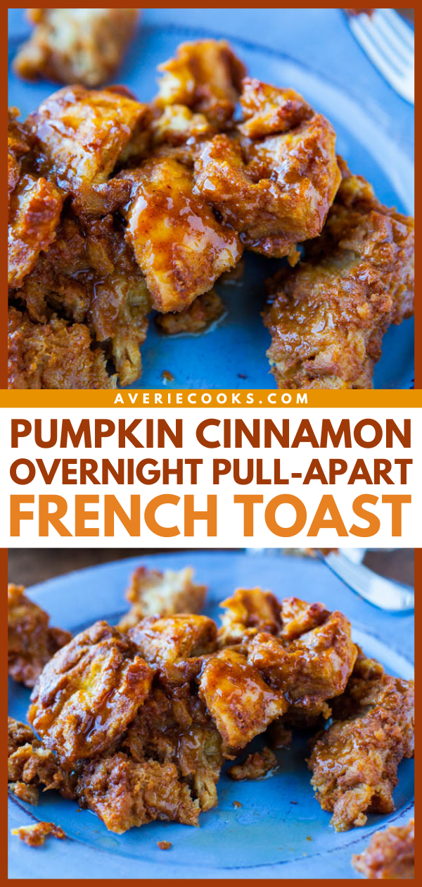 Pumpkin Cinnamon Overnight Pull-Apart French Toast with Vanilla Maple Butter an easy and tasty breakfast recipe.