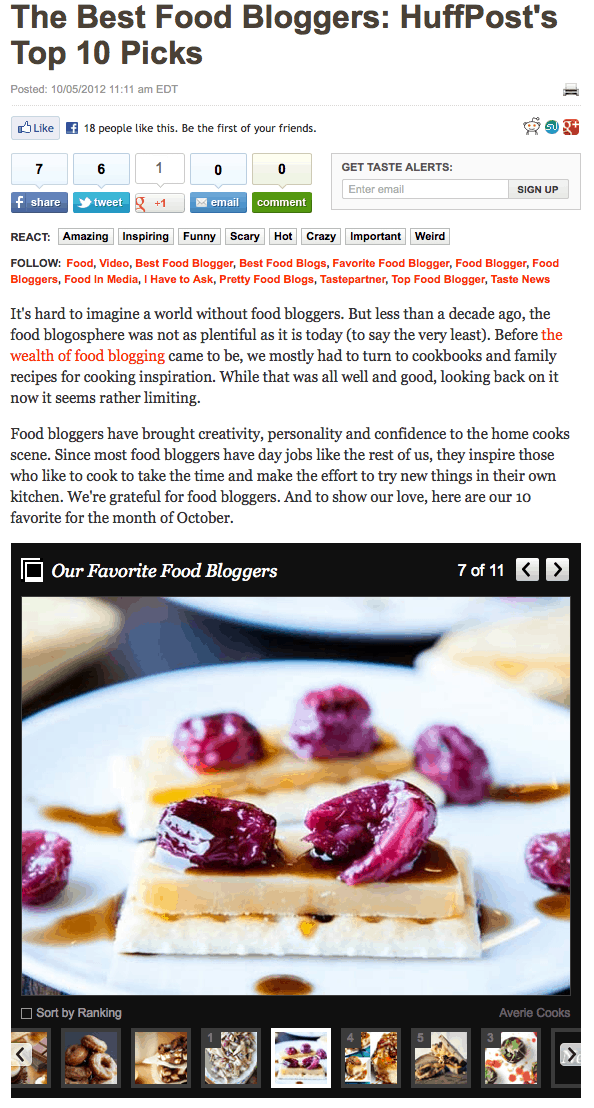 The Best Food Bloggers: HuffPost's Top 10 Picks article 