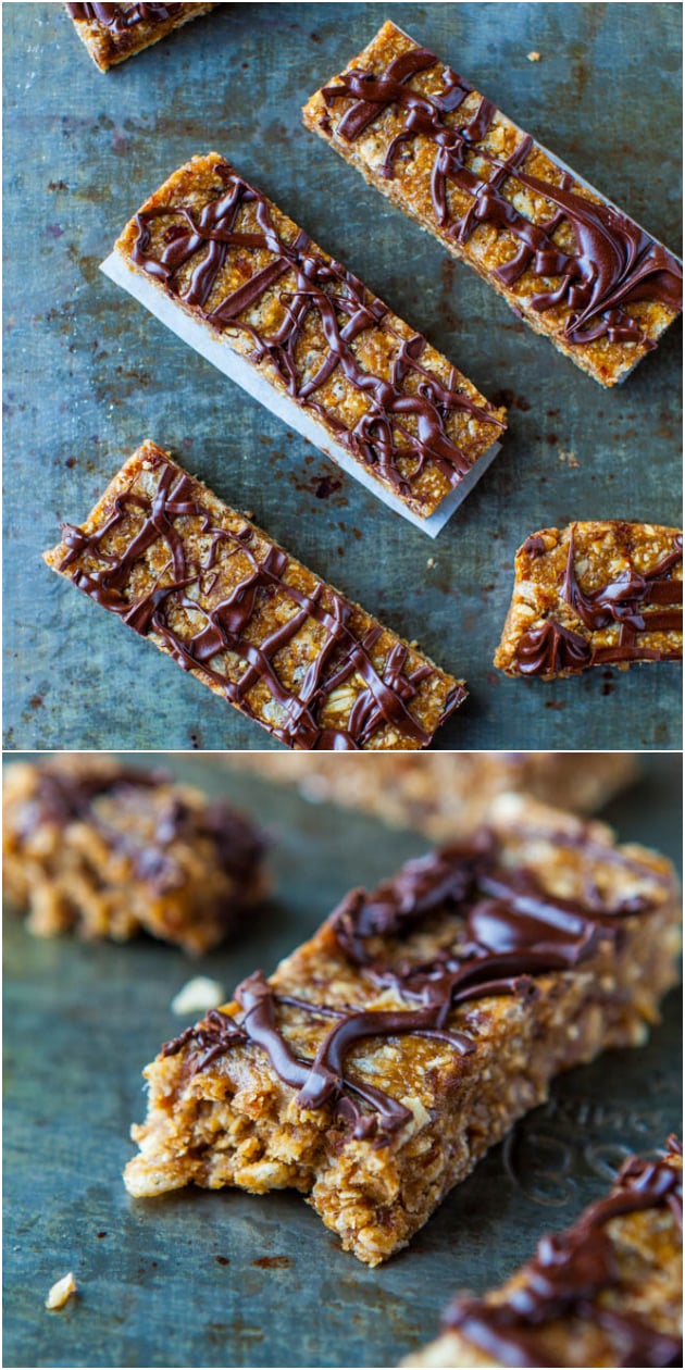 Sunflower Seed Butter Granola Bars with Chocolate Drizzle
