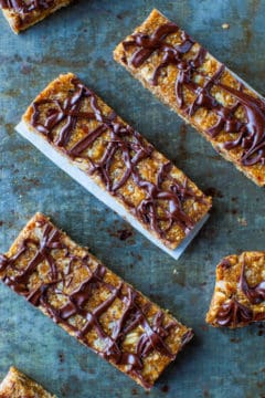 Sunflower Seed Butter Granola Bars with Chocolate Drizzle