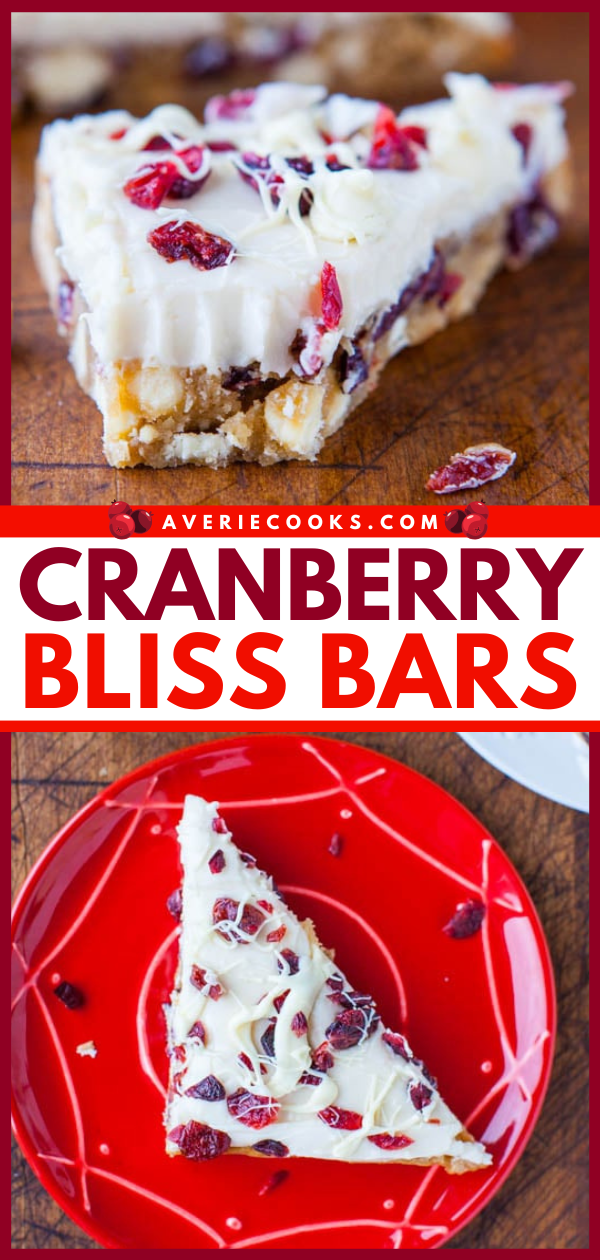 Copycat Starbucks Cranberry Bliss Bars — For anyone who loves the Starbucks version, these are can be made year-round at home for pennies on the dollar and taste every bit as fabulous and then some!! I like to call them Better-Than-Starbucks Cranberry Bliss Bars!!