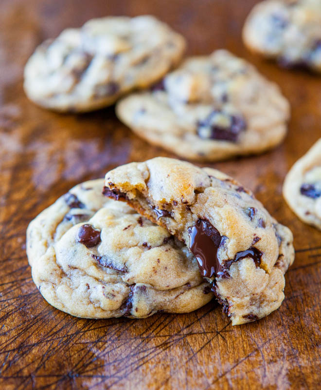 stack of two chocolate chunk cookies