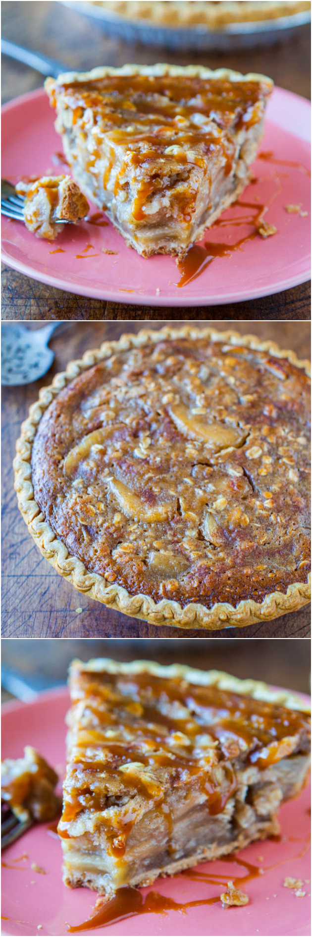 Caramel Apple Crumble Pie - Apple Pie meets Apple Crumble meets plenty of gooey caramel. Easy, fast, 5-minutes to assemble. Goofproof recipe for those of us who aren't pie-makers!