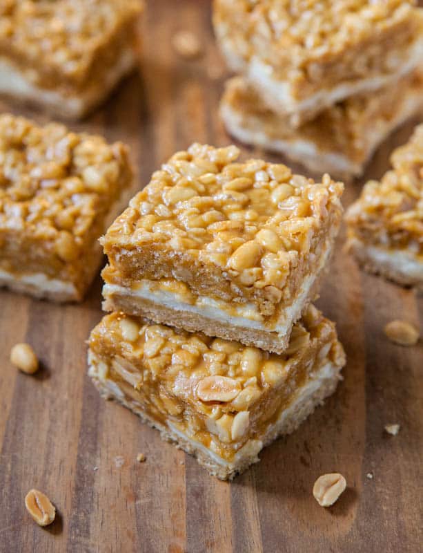 Peanut Chewy Payday Bars (almost no-bake)