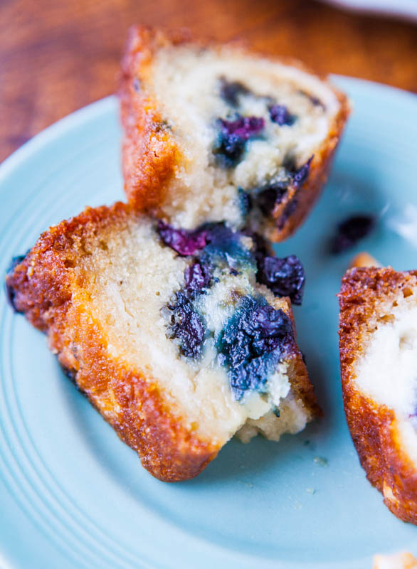 Blueberry and Cream Cheese Muffin Top Bread averiecooks.com