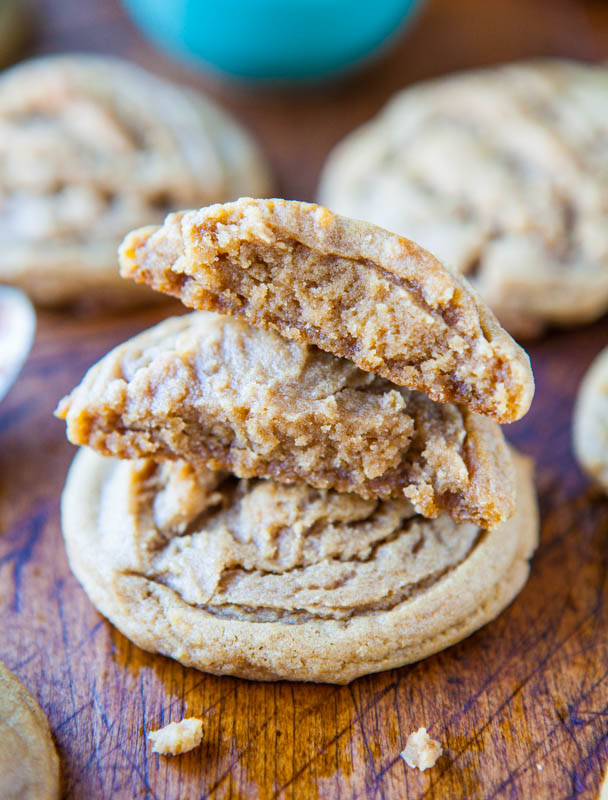Soft & Chewy Dark Brown Sugar Cookies — These cookies are sweetened entirely with dark brown sugar! Between the molasses in the sugar and the molasses in the dough, these cookies are rich, deep and caramely in flavor! 