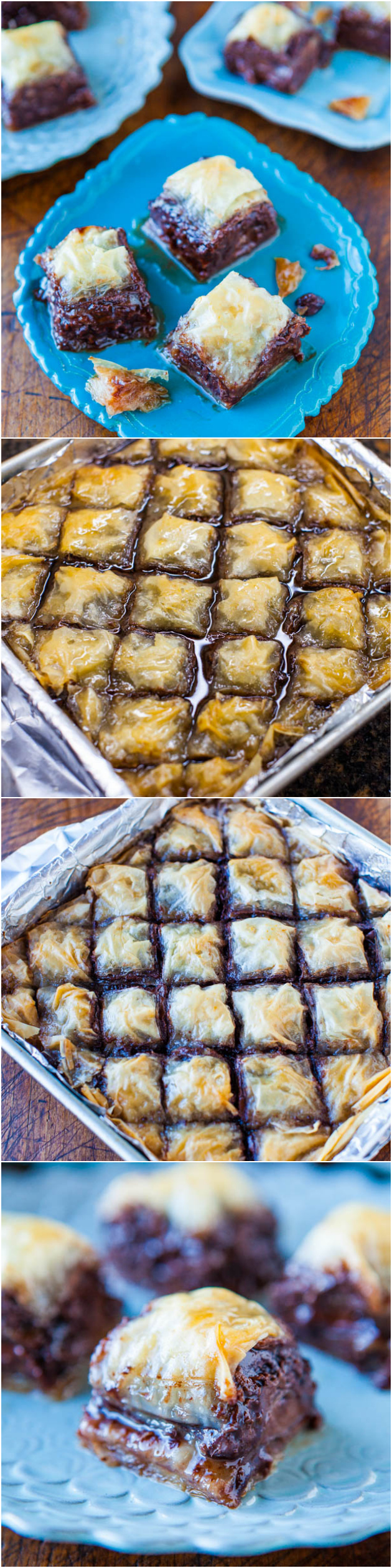 Nutella Chocolate Chip Baklava - Making Baklava is easy! This version is loaded with Nutella! Easy recipe that's perfect for the holidays at averiecooks.com