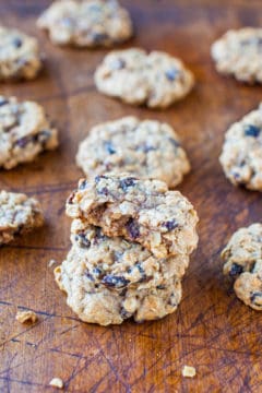 Thick and Chewy Oatmeal Raisin Cookies
