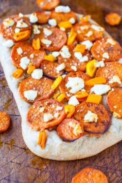 Roasted Sweet Potato and Goat Cheese Pizza