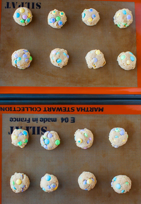 Soft and Chewy M&M's Cookies — Super soft, chewy, buttery M&M's cookies that totally are irresistible! Loaded with M&M's and perfect for springtime, Easter, Mother's Day and more!