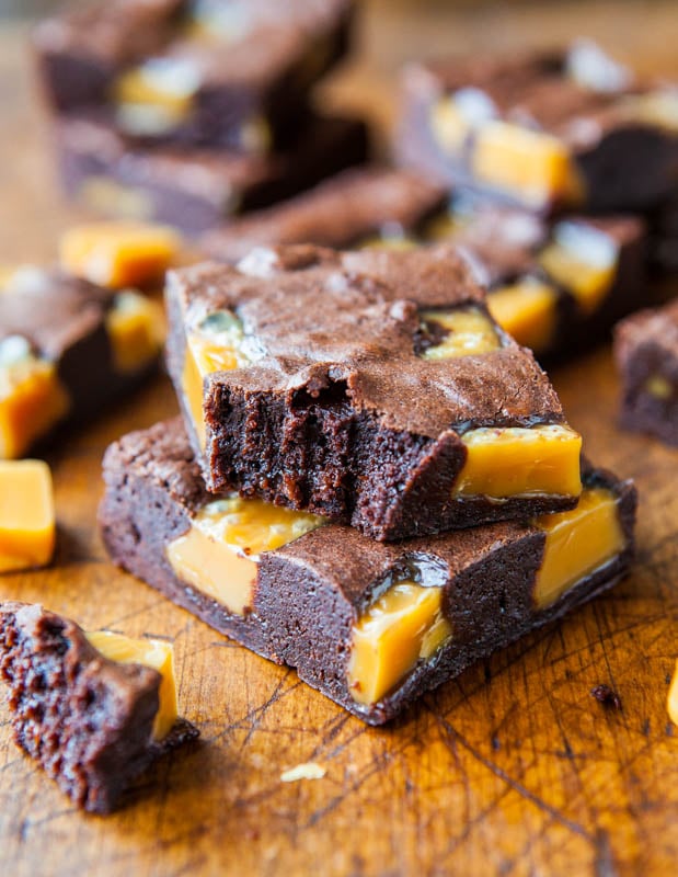 The Ultimate Fudgy Caramel Brownies