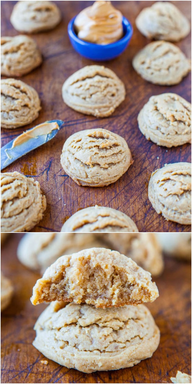 Soft and Puffy Peanut Butter Coconut Oil Cookies - NO Butter & NO White Sugar used in these soft, puffy cookies that are bursting with peanut butter flavor. If you've wanted to start baking with coconut oil, these are so easy!