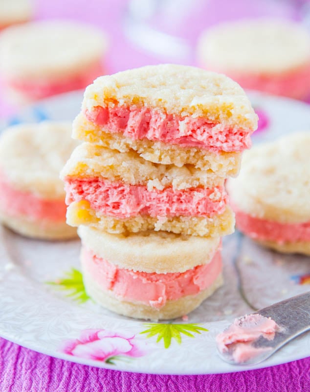 wafer sandwich cookies in a stack 