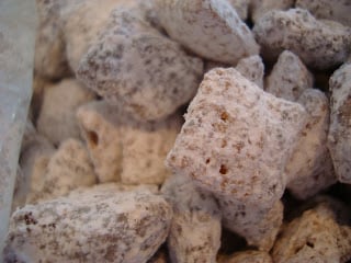 Peanut Butter Chex Mix, aka “Puppy Chow”