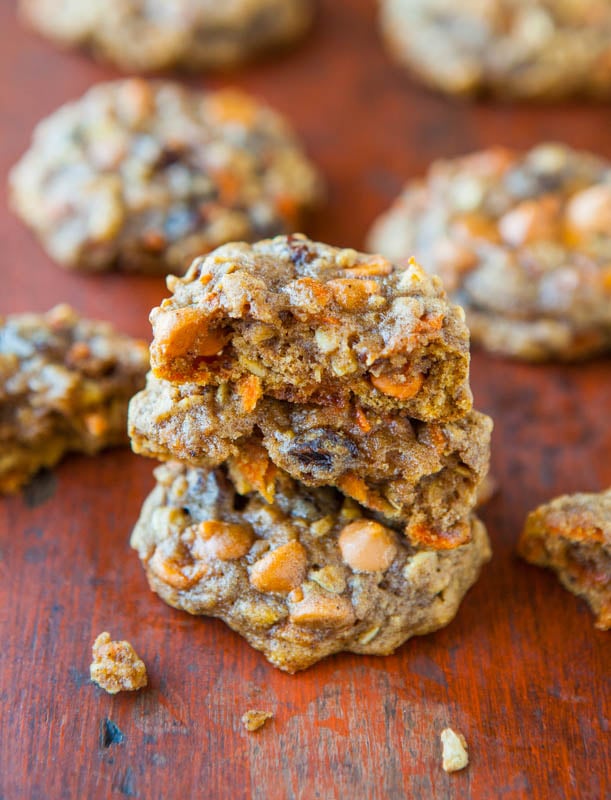 Soft and Chewy Spiced Carrot Cake Cookies (not cakey!) averiecooks.com