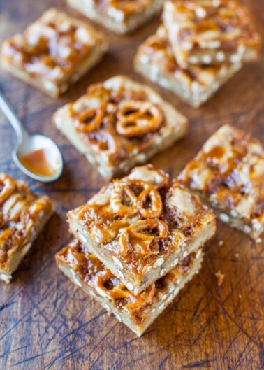 Salted Caramel Pretzel Blondies