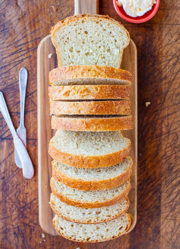 Overhead of sliced Soft & Fluffy Sandwich Bread