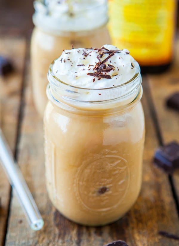 Creamy Boozy Iced Coffee - Jazz up your usual iced coffee & try this smooth & creamy version! So good & very refreshing!
