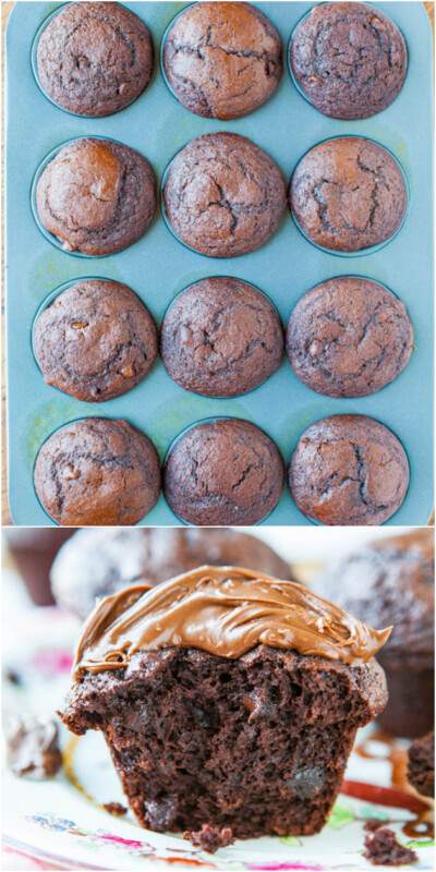 Chocolate Lover's Chocolate Chocolate-Chip Muffins - Averie Cooks