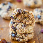 Healthy Oatmeal Cookies Stacked on Each other