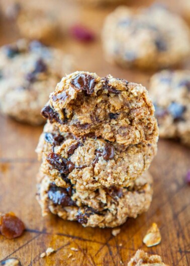 Healthy Oatmeal Cookies Stacked on Each other