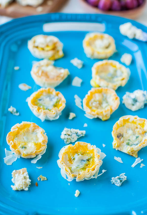 Mini Blue Cheese Quiche in Phyllo Cups averiecooks.com