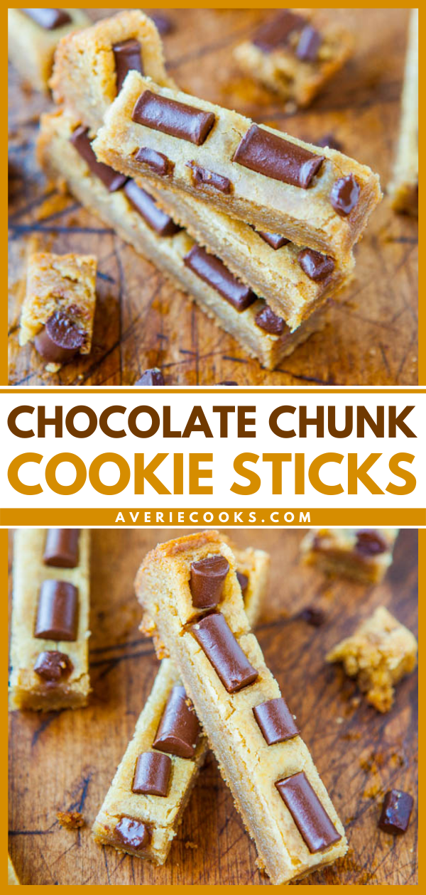 Chocolate Chunk Cookie Sticks - Recipe at averiecooks.com