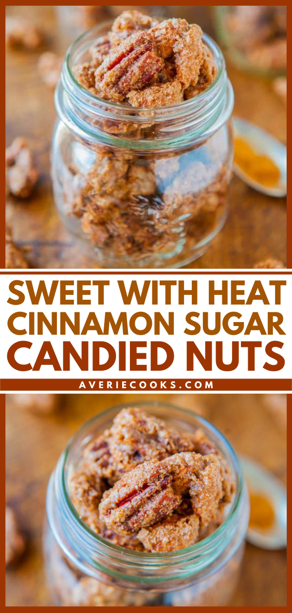 Cinnamon Sugar Candied Nuts — The smell of candied nuts is one of the best parts of holiday shopping! Munch on a these shopping mall-style candied nuts at home, year-round. 