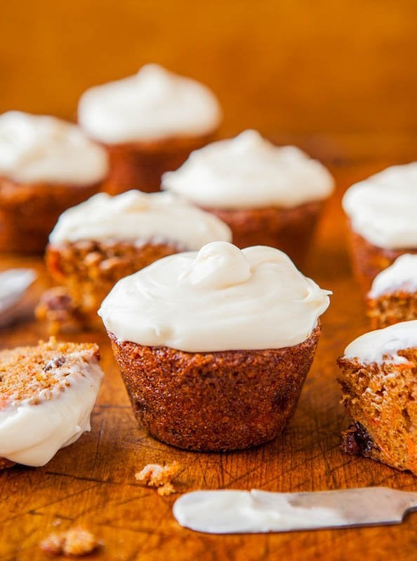 Carrot Cake Cupcakes with Vanilla Cream Cheese Frosting